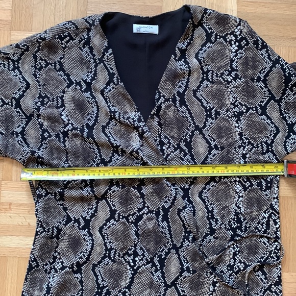 Aritzia Babaton Wrap Dress - snakeskin print with chocolate brown lining - Picture 2 of 7
